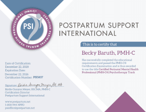 Becky Baruth perinatal mental health certified therapist and doula